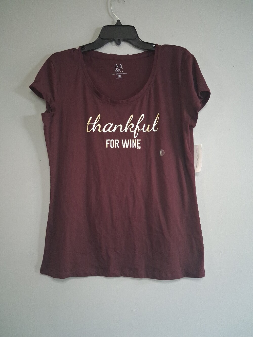 New York And Company Burgundy Wine Shirt